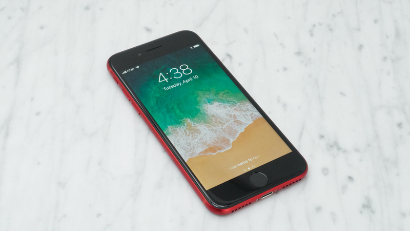 The iPhone 8 in red.